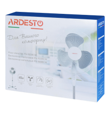 Вентилятор ARDESTO підлоговий, 40см, 45Вт, опора хрестовина, білий