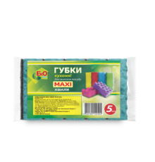Губка кухонна ТМ EkOplus ХВИЛЯ (Maxi) 5шт (80)
