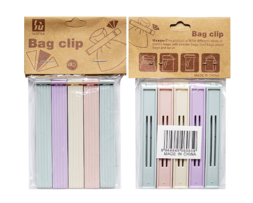 Набір затискачів для пакетів 5шт 9,5*1,5*1,2см