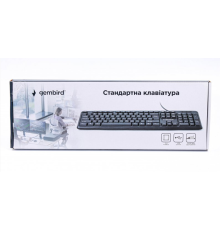 Клавіатура Gembird KB-U-103-UA, стандартна розкладка, USB, українська розкладка, чорний колір