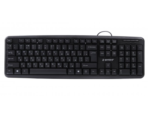 Клавіатура Gembird KB-U-103-UA, стандартна розкладка, USB, українська розкладка, чорний колір