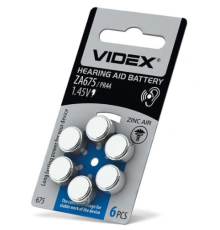 Батарейка Videx ZА675 1.45В 1шт.