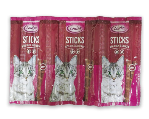 Палички Louisa (Качка+Курка) Червоні - для котів, 1шт