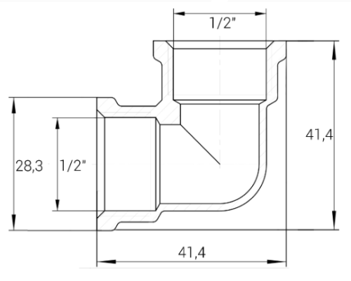 Кутник 1/2″ВВ нікельований NL331S OPTIMUM