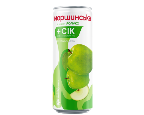 Моршинська зі смаком яблука н/г 0,33л ж/б напій 12 б