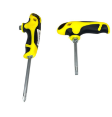 Викрутка двостороння пл. жовто-чорна ручка Т-форма 4д