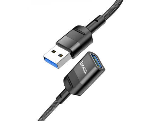 USB Подовжувач Hoco U107 USB male to USB female USB3.0 (Чорний)