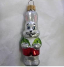 Скляна іграшка 1175 Зайчик мультяшний