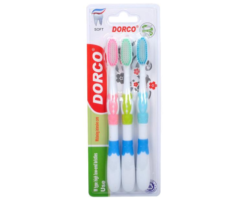 Набір зубних щіток "Dorco Soft" на блістері 3 шт D-506