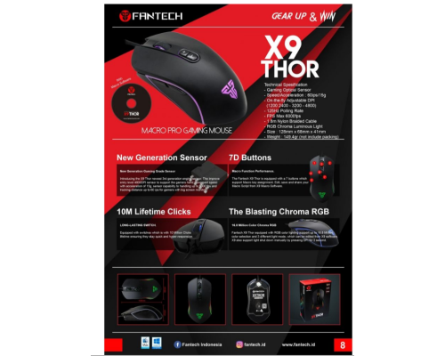 USB Миша Ігрова Fantech X9 Thor (Чорний)