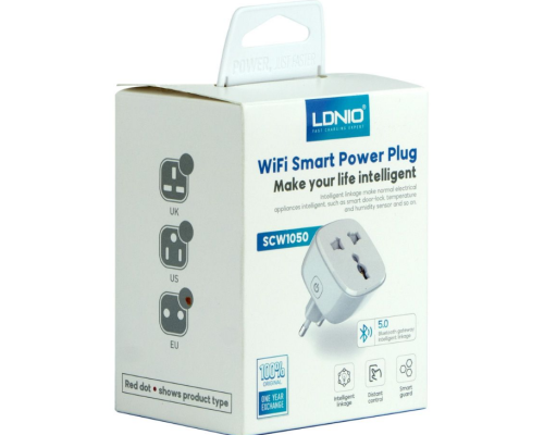 Смарт Розетка WiFI Smart Power Plug LDNIO SCW1050 (Білий) Смарт Розетка WiFI Smart Power Plug LDNIO SCW1050 (Білий)