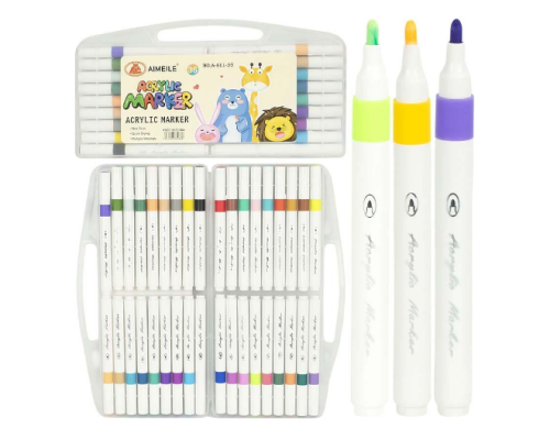 Маркер акриловий 36 кольорів A-911-36 у пластиковому боксі