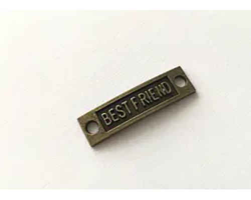 Металеві накладки декор антична бронза 10х35мм BEST FRIEND (V-1065)