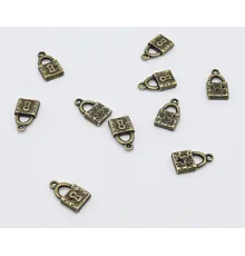 Металлические подвески античная бронза 18х10мм Замок (V-3578)