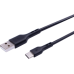 Кабель USB Hoco DU26 Long 8mm Plug Type-C 3A (Чорний)