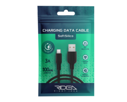 Кабель USB Ridea RC-M114 Soft Silico Micro 3A (Чорний)