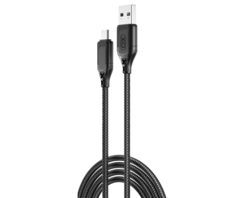 Кабель USB XO NB235 Zebra series Braided 2.4A Micro (Чорний)