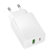 Мережевий Зарядний Пристрій Borofone BAS74A 1USB-C/1USB PD/QC 20W (Бiлий)