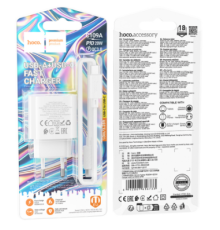 Мережевий Зарядний Пристрій Hoco C109A 1USB-C/1USB PD/QC 20W+Type-C to Type-C (Бiлий)