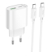 Мережевий Зарядний Пристрій Hoco C109A 1USB-C/1USB PD/QC 20W+Type-C to Type-C (Бiлий)