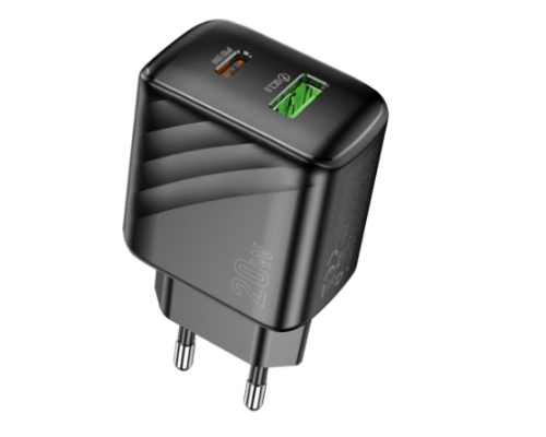 Мережевий Зарядний Пристрій Hoco CS25A 1USB-C/1USB PD/QC 20W (Чорний)