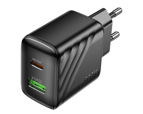 Мережевий Зарядний Пристрій Hoco CS25A 1USB-C/1USB PD/QC 20W (Чорний)