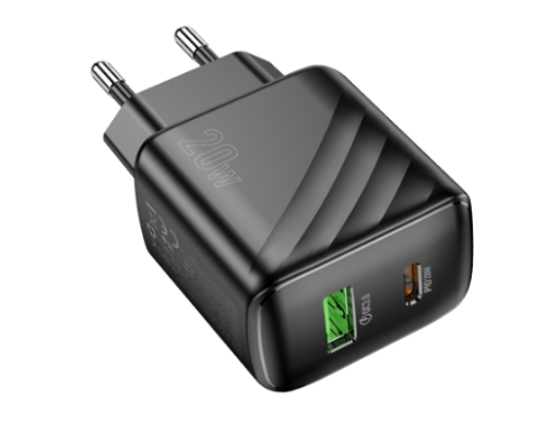 Мережевий Зарядний Пристрій Hoco CS25A 1USB-C/1USB PD/QC 20W (Чорний)