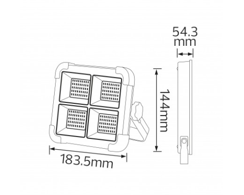 Прожектор на сонячній панелі +USB-C SMD LED 200W 1466Lm 6400K IP44