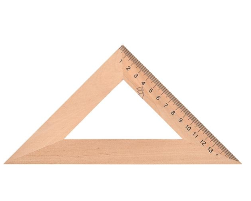 Трикутник 16 см дерев'яний (45*90*45)TD-1644