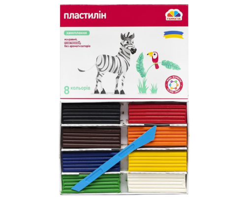 Пластилін "Захоплення" 8 кольорів, 128 г "Гамма"