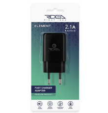 Мережевий Зарядний Пристрій Ridea RW-11011 Element 2.1 A (Чорний)