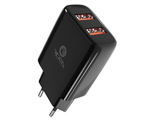 Мережевий Зарядний Пристрій 2USB 2.1 A Ridea RW-21011 Element Duo (Чорний)