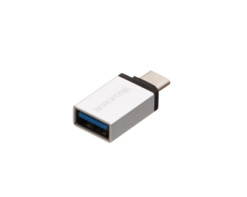 Перехідник Borofone BV3 OTG USB - Type-C (Сталевий)