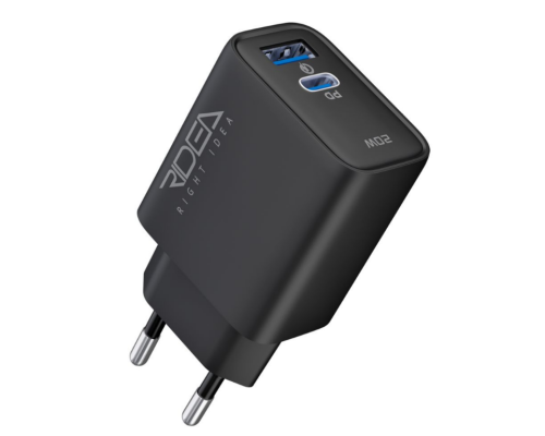 Мережевий Зарядний Пристрій Ridea RW-20220 Rapid Duo 1USB/1USB-C QC/PD 20W (Чорний)
