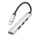 Хаб USB Hoco HB26 4 in 1 adapter(Type-C to USB3.0+USB2.0*3) (Срібло)