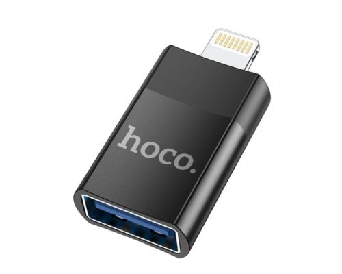 Перехідник Hoco UA17 iP Male to USB female USB2.0 adapter (Чорний)