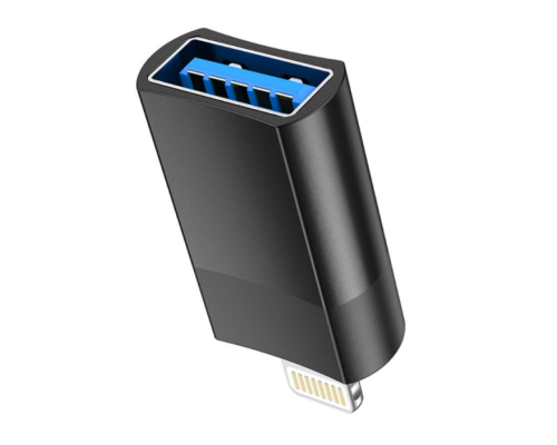 Перехідник Hoco UA17 iP Male to USB female USB2.0 adapter (Чорний)
