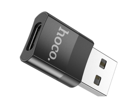 Перехідник Hoco UA17 USB Male to Type-C female USB2.0 adapter (Чорний)