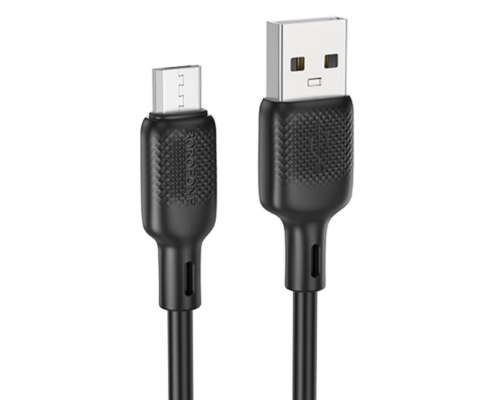 Кабель USB Borofone BX113 Silicone Micro 2.4A 3m (Чорний)