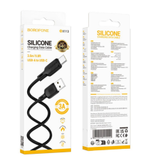 Кабель USB Borofone BX113 Silicone Type-C 3A 3m (Чорний)