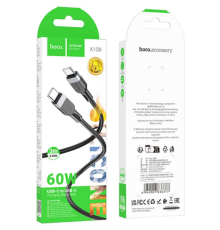 Кабель Hoco X109 Silicone Type-C to Type-C 60W 3m (Чорний)