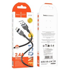 Кабель Hoco X109 Silicone Lightning 2.4A 3m (Чорний)