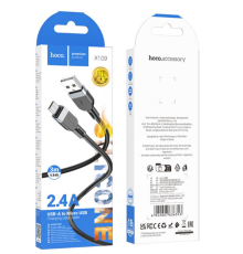 Кабель Hoco X109 Silicone Micro 2.4A 3m (Чорний)