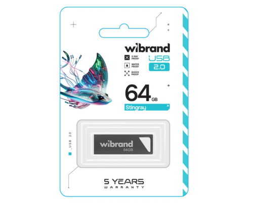 USB флеш-накопичувач Wibrand 64gb Stingray (Сірий)