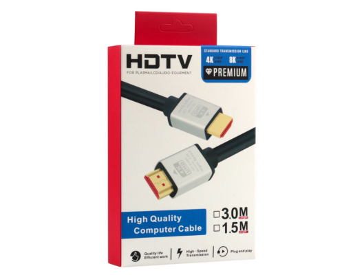 Кабель HDMI- HDMI 2.0V 1.5m 4K Premium (Чорний)