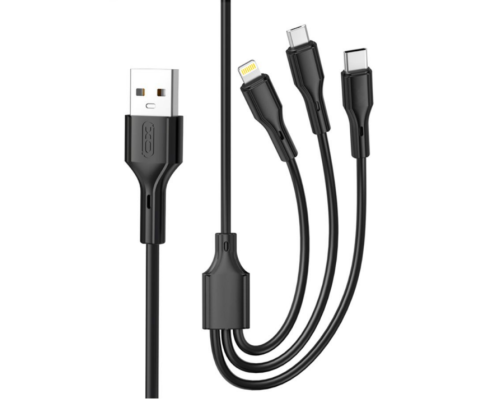 Кабель XO NB230 Rock Series 2.4A 3in1 (Чорний)