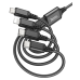 Кабель USB Hoco X76 4-in-1 IP+2Type-C+Micro 2A (Чорний)