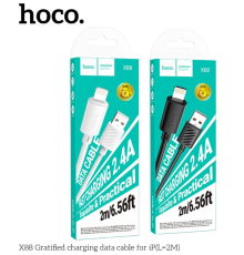Кабель USB Hoco X88 Gratified Lightning 2.4A 2m (Білий)