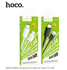 Кабель USB Hoco X88 Gratified Type C 3A 2m (Чорний)