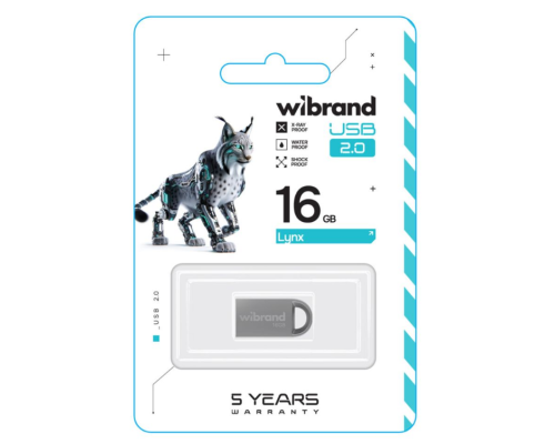 USB флеш-накопичувач Wibrand 16gb Lynx (Срібло)